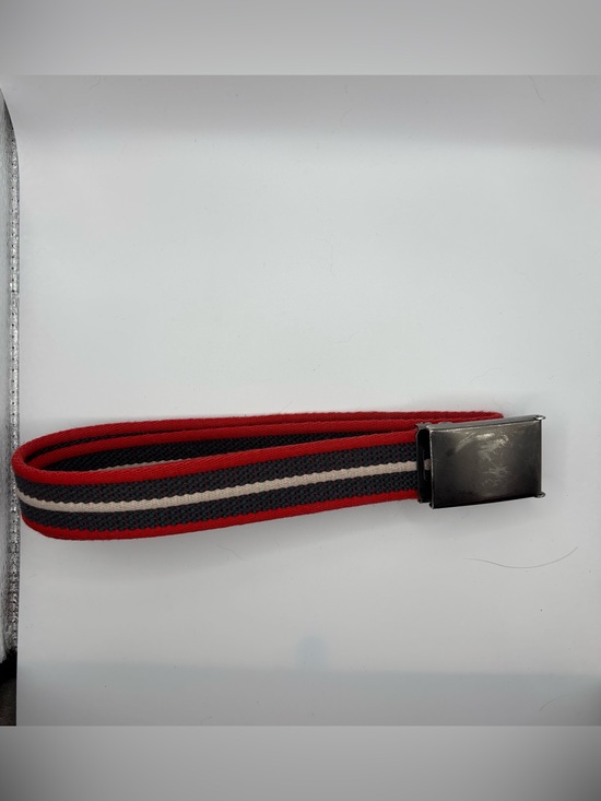 Other - Vintage navy, red, and white striped web belt with metal gunmetal buckle